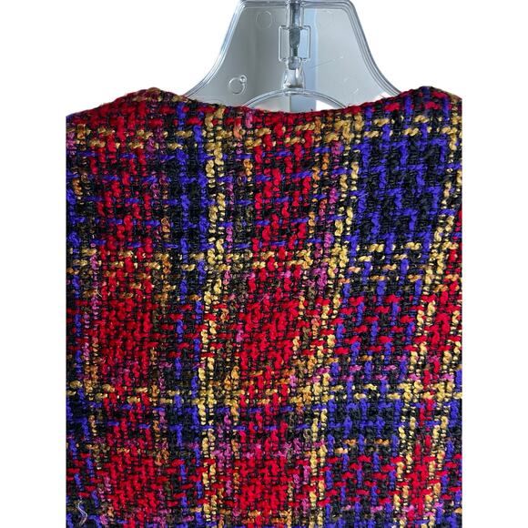 Vintage Koret Blazer Jacket Womens L Multicolor Holiday Wool Plaid Old Money - Picture 5 of 7